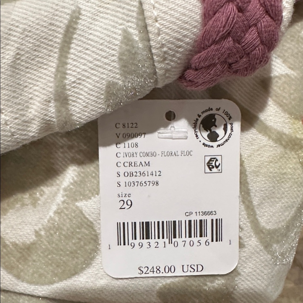 Free People We The Free Moxie Floral Printed Flocked Barrel Jeans 29 - Picture 9 of 9